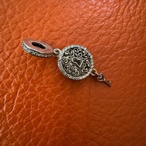 Pandora Silver Charm with Cubic zirconia Detailing